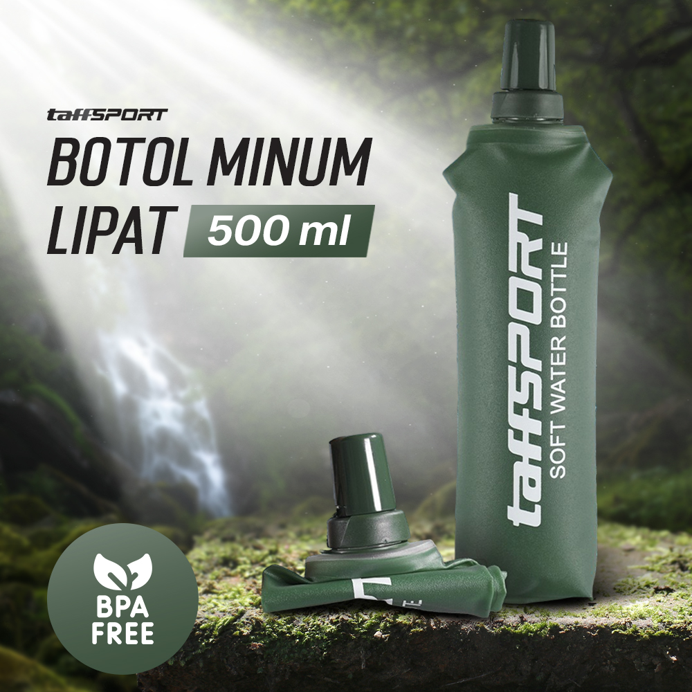 TaffSPORT Botol Minum Lipat Soft Flask Foldable Water Bottle TPU 500ml - TF-50 Gambar produk TaffSPORT Botol Minum Lipat Soft Flask Foldable Water Bottle TPU 500ml - TF-50 - Utama
