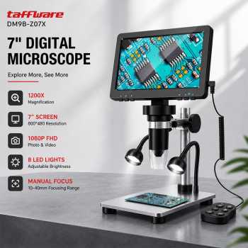 Taffware Mikroskop Digital TN 16MP 1200X IPS LED 7 Inch with Remote - DM9B-Z07X