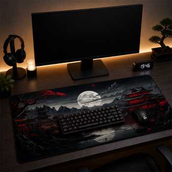 Gambar produk TaffGEAR Mouse Pad Gaming Moon Night Red Pavilion Desk Mat 300x600x3mm - YL-515