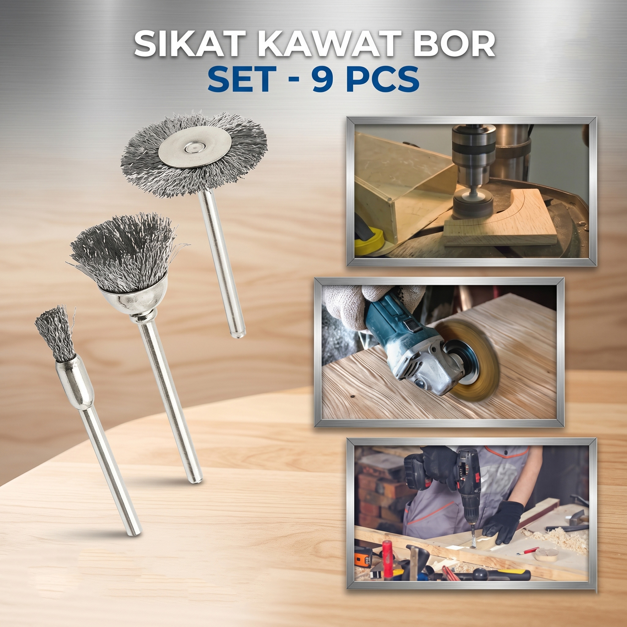 ZZHXSM Sikat Kawat Bor Listrik Wire Grinder Brush Polishing 9 PCS - JI-9 Gambar produk ZZHXSM Sikat Kawat Bor Listrik Wire Grinder Brush Polishing 9 PCS - JI-9 - Utama