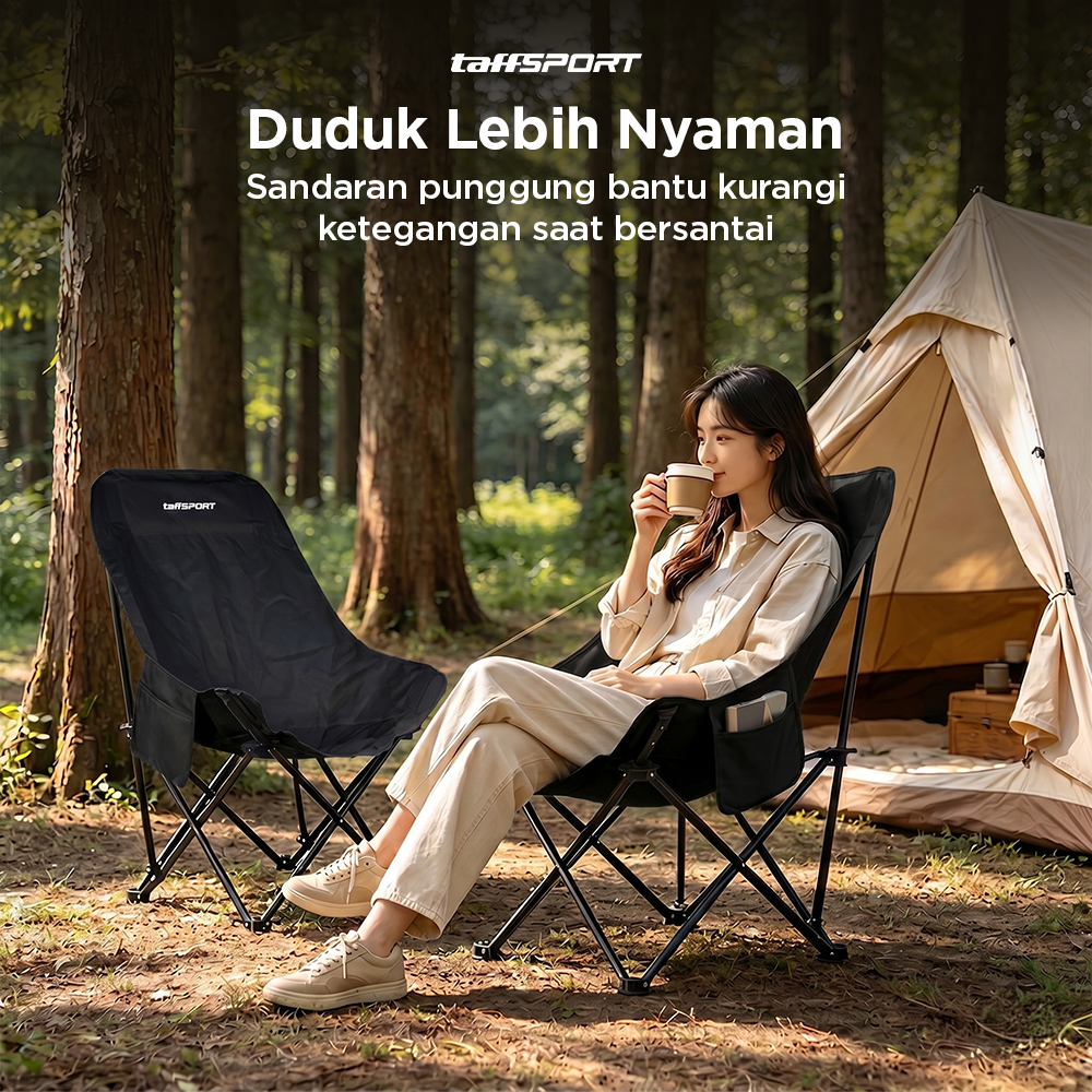 Gambar produk TaffSPORT Kursi Lipat Outdoor Camping Portable Oxford Folding Chair - TP2 - 3