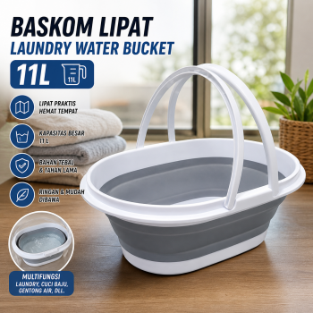 LAZEWING Baskom Ember Lipat Laundry Water Bucket Foldable 11L - B244