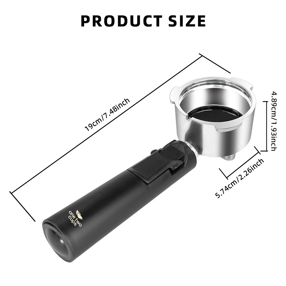 Gambar produk One Two Cups Portafilter Double Outlet Stainless Steel 2 Cup 51mm - EC200 - 6