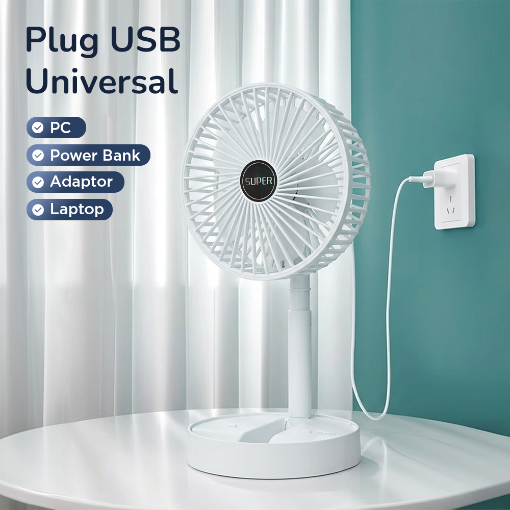 SUPER Kipas Angin Meja Portable Desk Fan USB 6.5 Inch 4.5W - A8 Gambar produk SUPER Kipas Angin Meja Portable Desk Fan USB 6.5 Inch 4.5W - A8 - 4