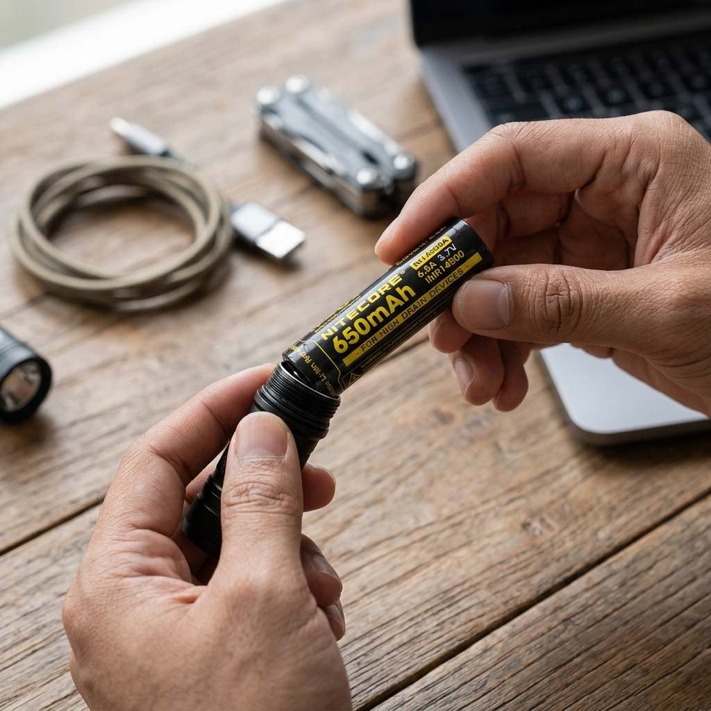 Gambar produk NITECORE Baterai Rechargeable 14500 3.7V 6.5A 650mAh 1 PCS - IMR14500 - 3
