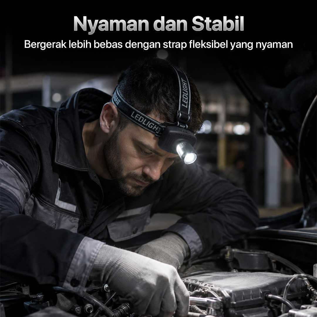ASB Senter Kepala Headlamp LED Waterproof 160 Lumens - HE20 Gambar produk ASB Senter Kepala Headlamp LED Waterproof 160 Lumens - HE20 - 3
