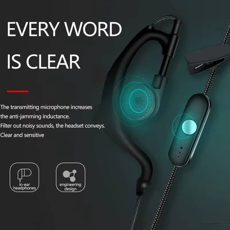 YUNUO Headset Mic Walkie Talkie PTT Single Earpiece 2 Pin Baofeng - ABX0 Gambar produk YUNUO Headset Mic Walkie Talkie PTT Single Earpiece 2 Pin Baofeng - ABX0 - Utama
