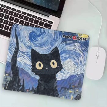 TaffGEAR Mouse Pad Gaming Starry Night Black Cat Desk Mat 300x250x3mm - RO80