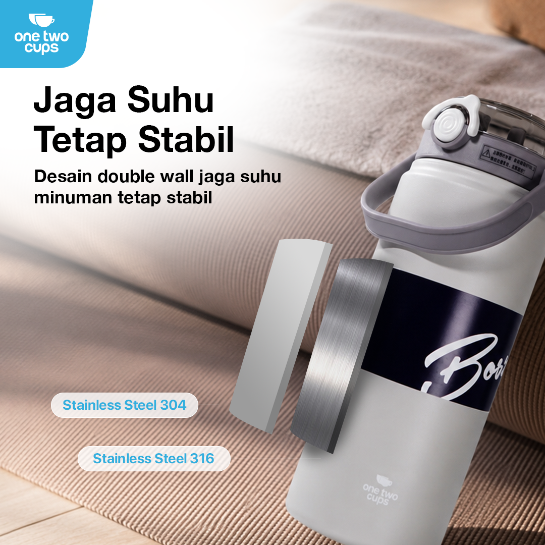 One Two Cups Botol Minum Tumbler Air Panas Dingin Double Spout 1.2L - SP-602 Gambar produk One Two Cups Botol Minum Tumbler Air Panas Dingin Double Spout 1.2L - SP-602 - 1