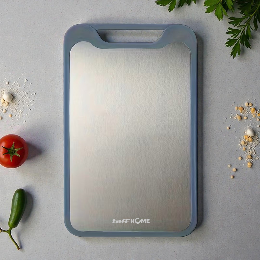 TaffHOME Talenan Cutting Board Stainless Steel PP Double Sided - B025 Gambar produk TaffHOME Talenan Cutting Board Stainless Steel PP Double Sided - B025 - 1