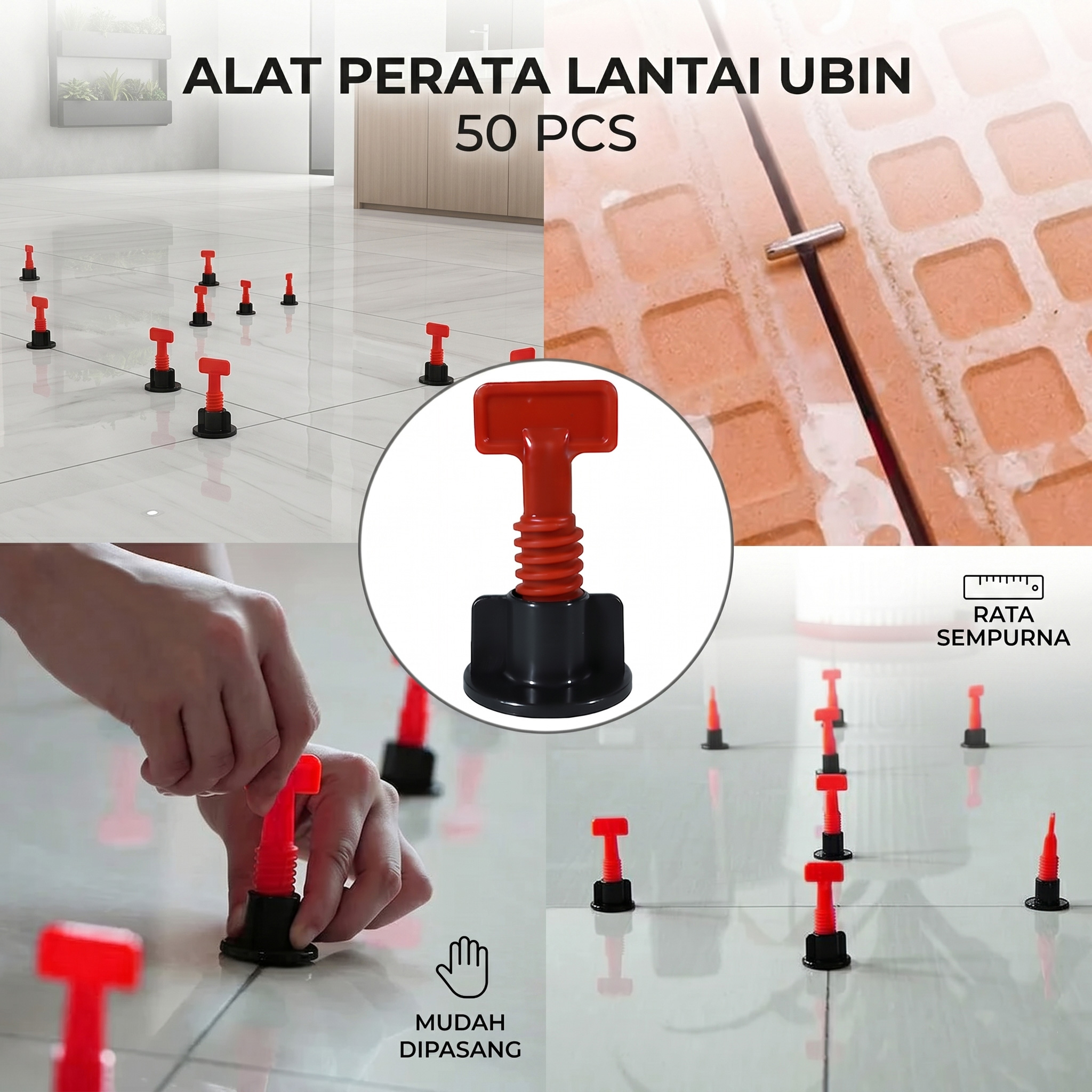 CHAYEN Alat Perata Lantai Ubin Keramik Tile Leveling System 50 PCS - CY619 Gambar produk CHAYEN Alat Perata Lantai Ubin Keramik Tile Leveling System 50 PCS - CY619 - Utama