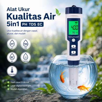 JUANJU Alat Ukur Kualitas Air Digital 5in1 PH TDS EC Meter Pen - J51