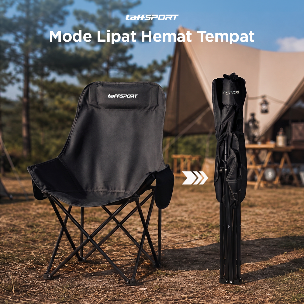 Gambar produk TaffSPORT Kursi Lipat Outdoor Camping Portable Oxford Folding Chair - TP2 - 1