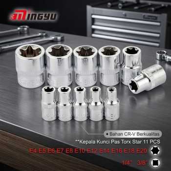 MINGYU Socket Kepala Kunci Pas Torx Star Wrench Head 11 PCS - SK-28