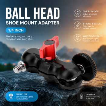 Andoer Ball Head Kamera Magic Arm Shoe Mount Adapter 1/4 Inch - H032