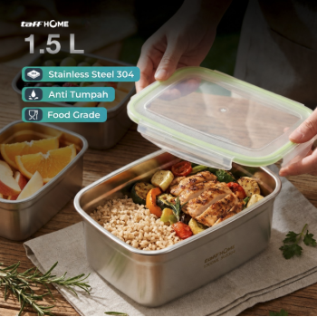 TaffHOME Kotak Makan Anti Tumpah Deep Lunch Box Stainless Steel 304 - Slyz51