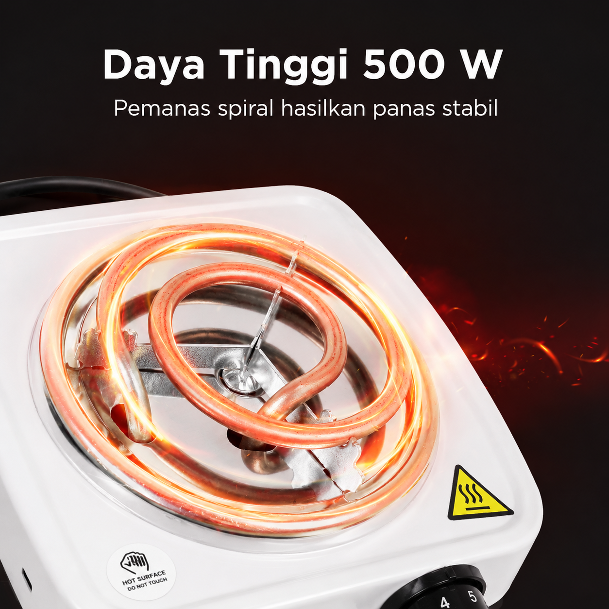 Gambar produk TaffHOME Kompor Listrik 1 Tungku Mini Portable Coil Hot Plate 500W - WY-03B - 3