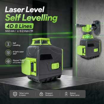 LFINE Laser Level Self Levelling 4D 8 Lines Construction with Remote - LF-100