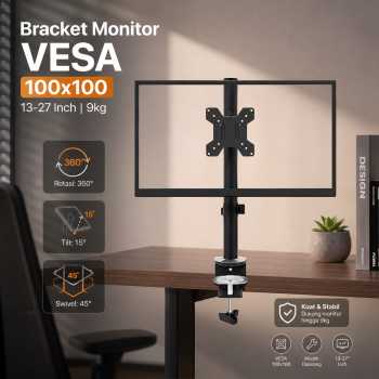 WEARSO Bracket Monitor Table Mount Clamp VESA 100x100 13-27 Inch TV - KM-T1B