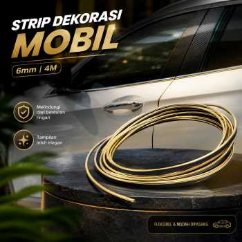 OTOHEROES Lis Dekorasi Interior Mobil Moulding Chrome Trim Strip 4M - C3578