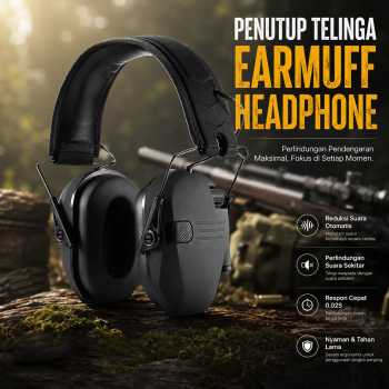 TANGLI Penutup Telinga Earmuff Electric Tactical Shooting Headphone - TG-22