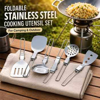 UJEA Spatula Mini Lipat Alat Masak Outdoor Camping Set Stainless Steel - DS-310