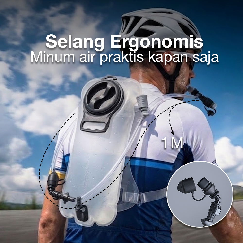 NEWBOLER Kantong Air Minum Water Bladder BPA Free Hydration Bag 3L - TF100 Gambar produk NEWBOLER Kantong Air Minum Water Bladder BPA Free Hydration Bag 3L - TF100 - 2