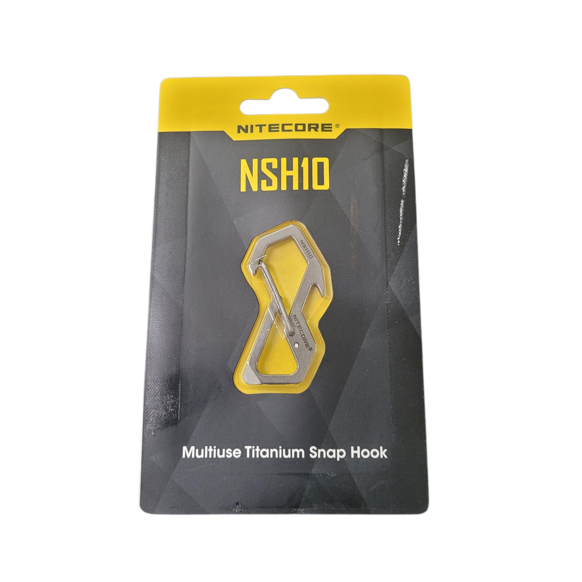Gambar produk NITECORE Carabiner EDC Gantungan Kunci Multifungsi TC4 Titanium Alloy - NSH10 - Kemasan