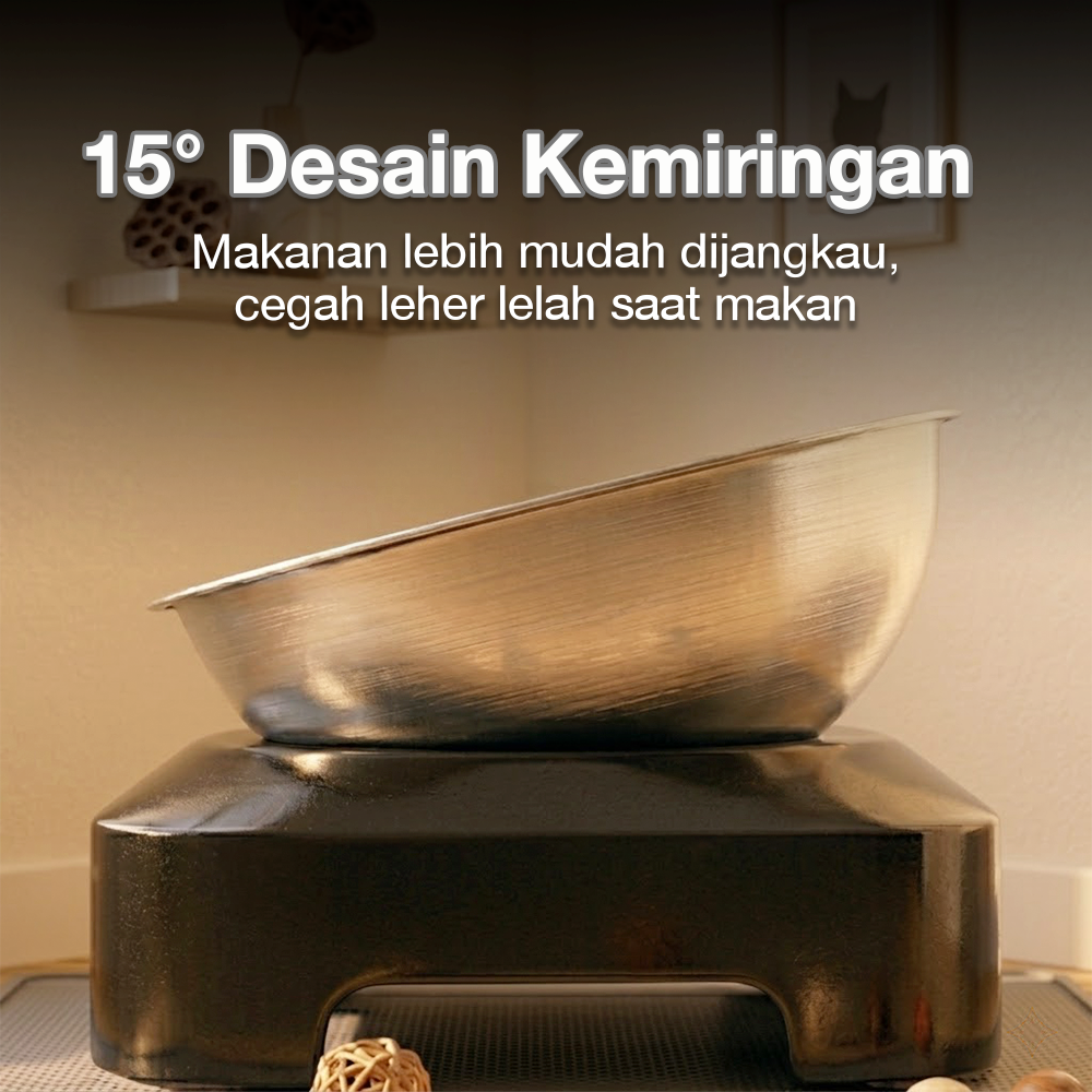 OMEKA Tempat Makan Hewan Peliharaan Kucing Anjing Feeding Double Bowl - ORM10 Gambar produk OMEKA Tempat Makan Hewan Peliharaan Kucing Anjing Feeding Double Bowl - ORM10 - 2
