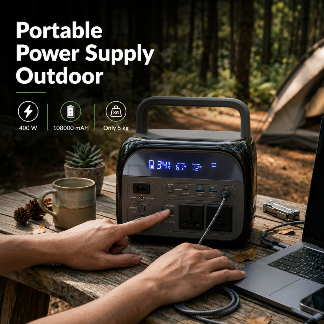 Gambar produk APOWER Portable Power Supply Outdoor Generator 220V 400W 108000mAh - AP400-UNI - Utama