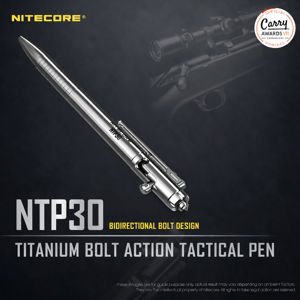 Gambar produk NITECORE Pulpen Tactical EDC Pen TC4 Titanium Glass Breaker 0.7mm - NTP30 - Utama