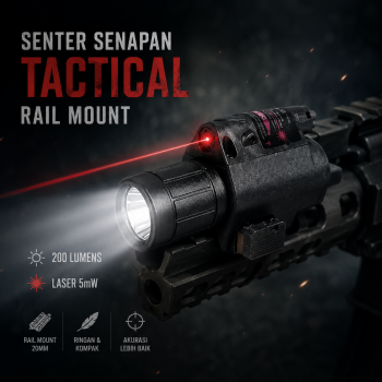 Gambar produk TaffLED Senter Senapan Tactical Rail Mount 200 Lumens with Laser 5mW - JGSD