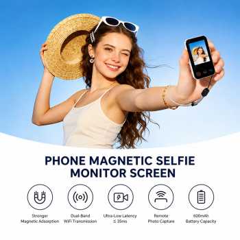 Gambar produk TELESIN Mini Magnetic Selfie Vlog Monitor Screen Portable WiFi 600mAh - P5-RMT-06