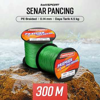 Gambar produk TaffSPORT Premier Pro Series Senar Benang Tali Pancing PE Braided 300M 0.14mm
