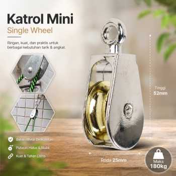 Gambar produk ASOL Katrol Mini Swivel Pulley Single Wheel 52mm - AL52