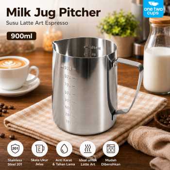 One Two Cups Milk Jug Pitcher Susu Latte Art Espresso Stainless Steel - ZM078
