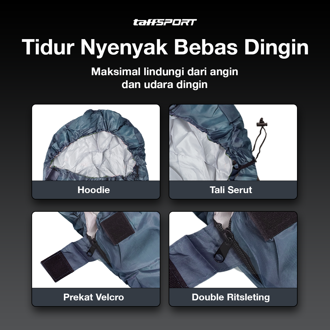 Gambar produk TaffSPORT Kantong Tidur Sleeping Bag 2in1 Envelope Model 2.1Mx75cm - TAF-KL - 3