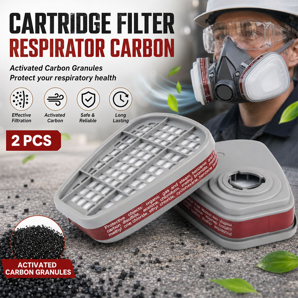 TaffGUARD Cartridge Filter Masker Gas Respirator Carbon 2 PCS - 6200 Gambar produk TaffGUARD Cartridge Filter Masker Gas Respirator Carbon 2 PCS - 6200 - Utama