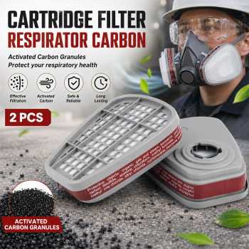 TaffGUARD Cartridge Filter Masker Gas Respirator Carbon 2 PCS - 6200