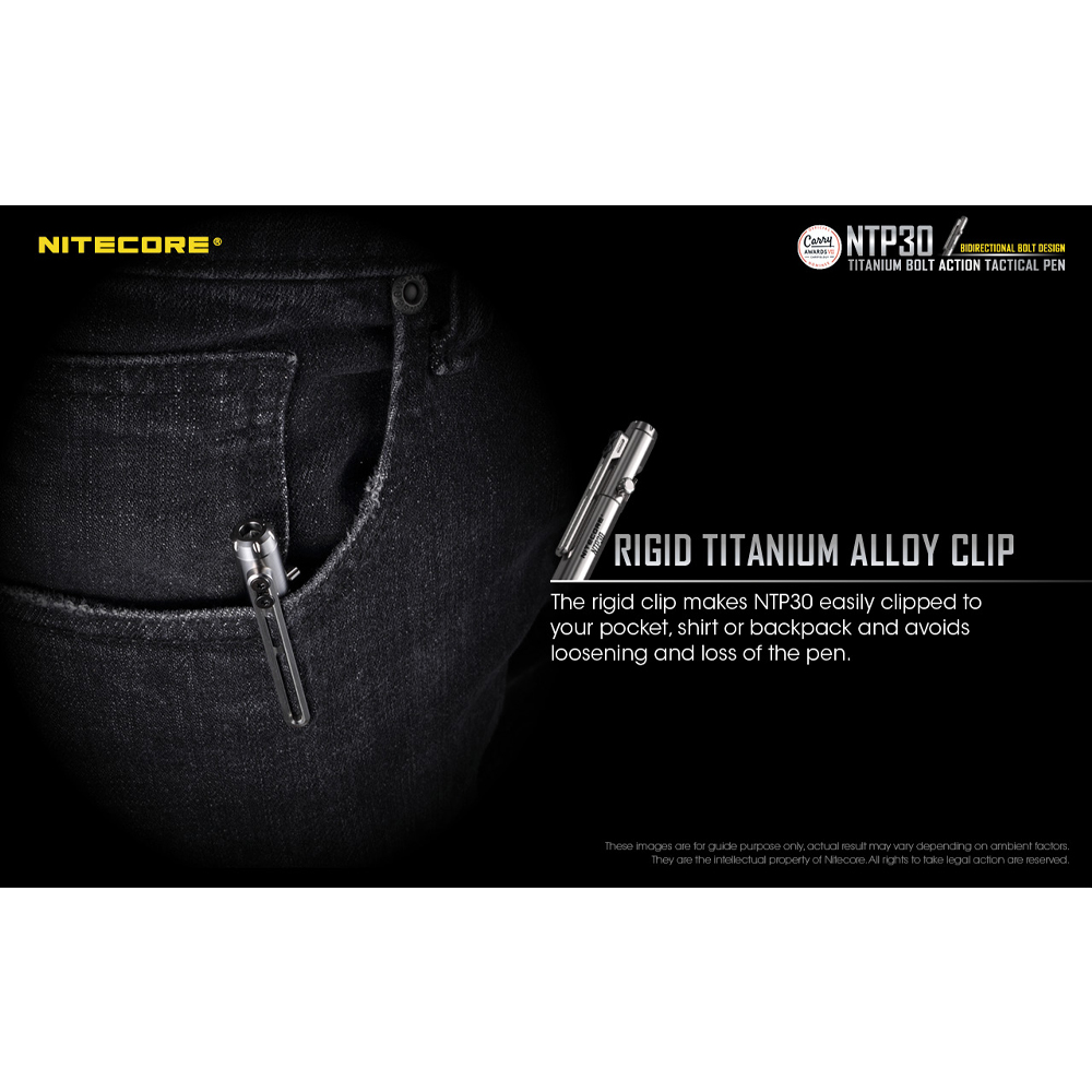 Gambar produk NITECORE Pulpen Tactical EDC Pen TC4 Titanium Glass Breaker 0.7mm - NTP30 - 2