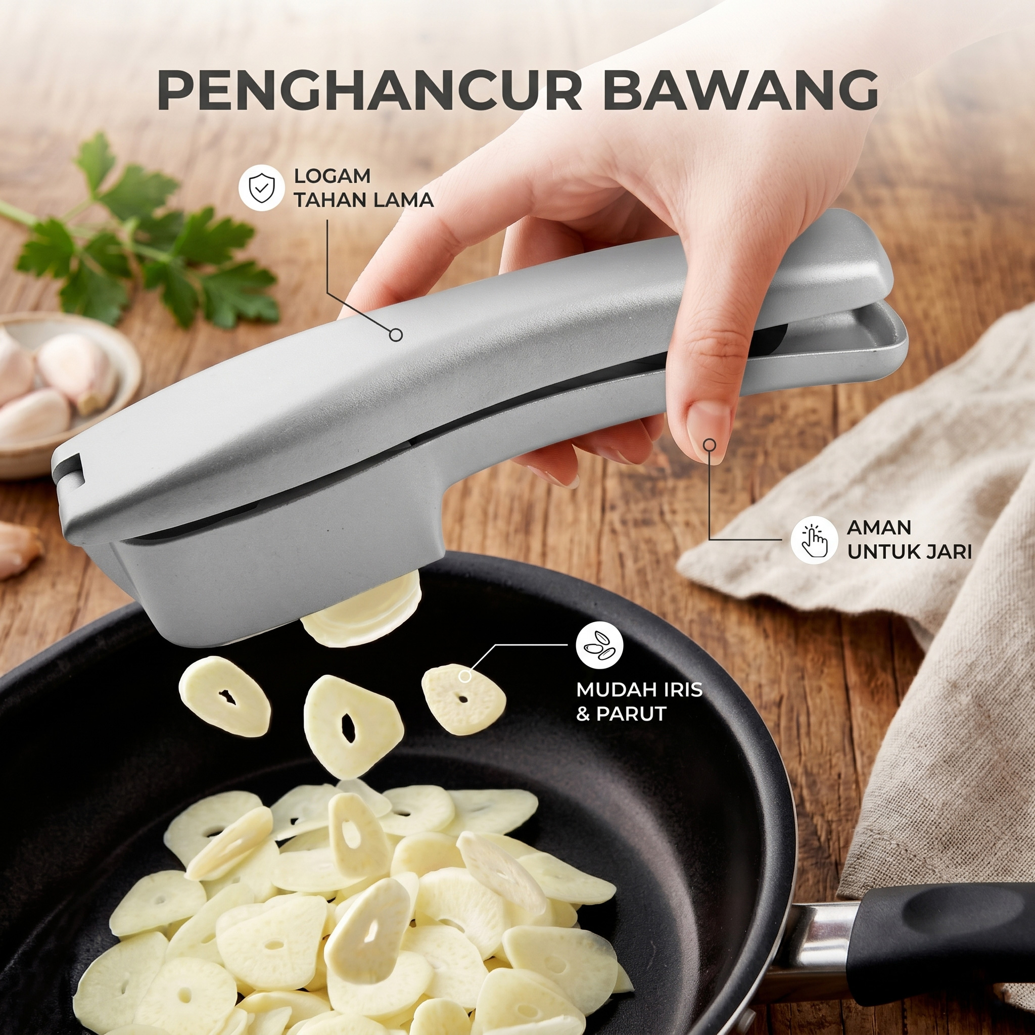 Sweeten Penghancur Bawang Garlic Presser Crusher Squeezer - SU67 Gambar produk Sweeten Penghancur Bawang Garlic Presser Crusher Squeezer - SU67 - Utama