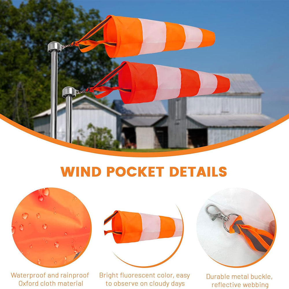 YAHON Windsock Petunjuk Arah Angin Fluorescent Reflective Airport 1M - TM-30 Gambar produk YAHON Windsock Petunjuk Arah Angin Fluorescent Reflective Airport 1M - TM-30 - 2