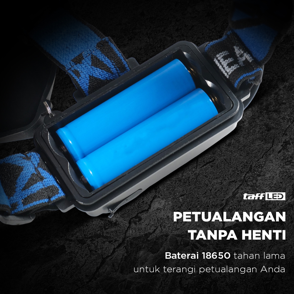TaffLED Senter Kepala Headlamp LED Waterproof 500 Lumens - HE65 Gambar produk TaffLED Senter Kepala Headlamp LED Waterproof 500 Lumens - HE65 - 4