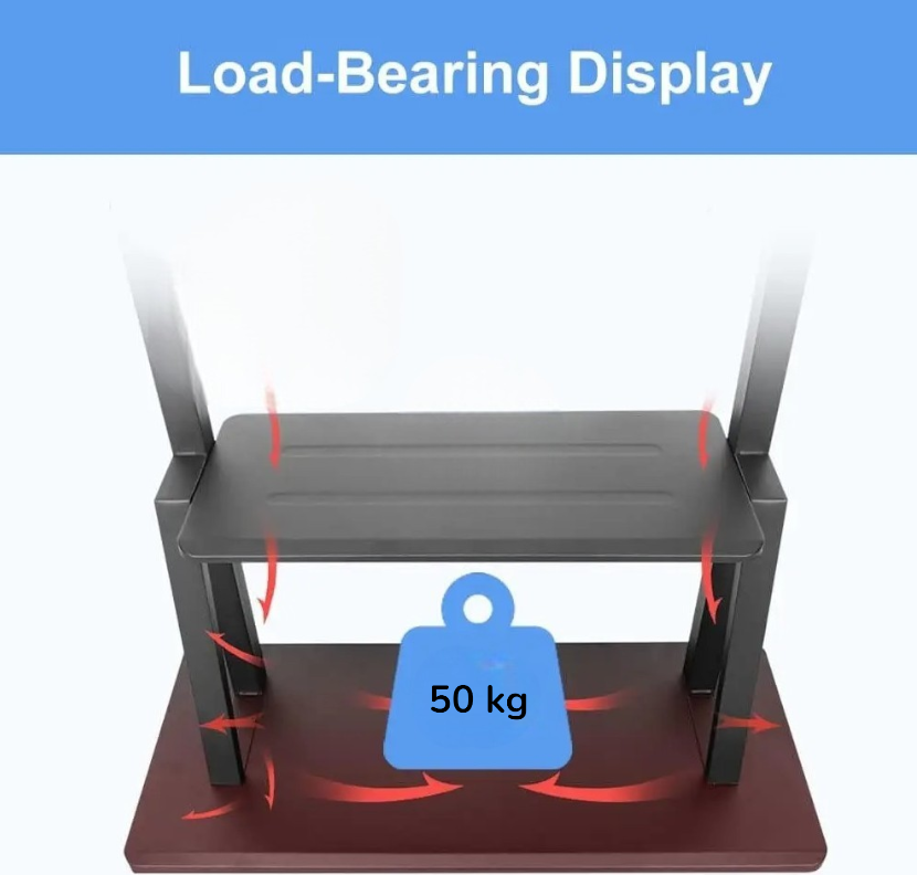 Taffware Bracket TV Floor Stand Wheel VESA 600x400 for 35-75 Inch TV - 1700 Gambar produk Taffware Bracket TV Floor Stand Wheel VESA 600x400 for 35-75 Inch TV - 1700 - 3