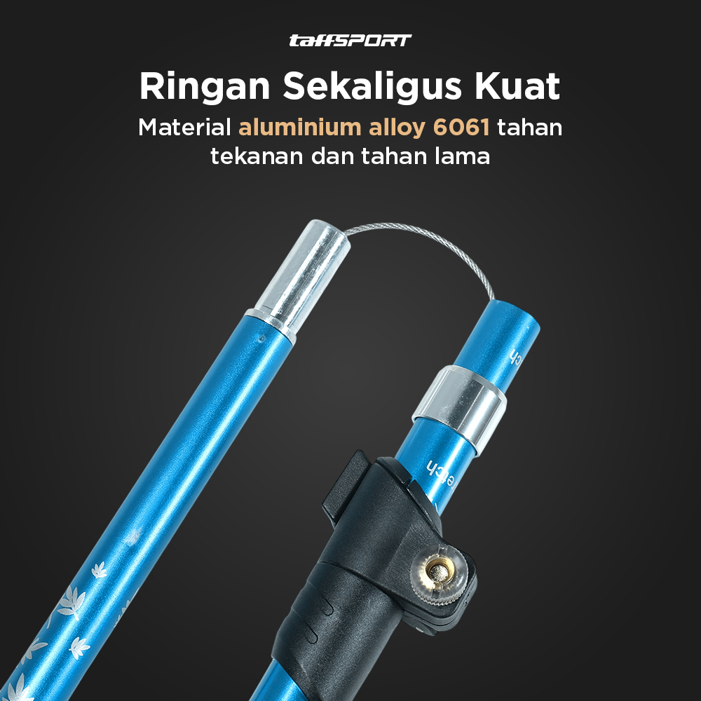 TaffSPORT Tongkat Hiking Lipat Trekking Pole Aluminium Alloy 130cm - TF13 Gambar produk TaffSPORT Tongkat Hiking Lipat Trekking Pole Aluminium Alloy 130cm - TF13 - 3