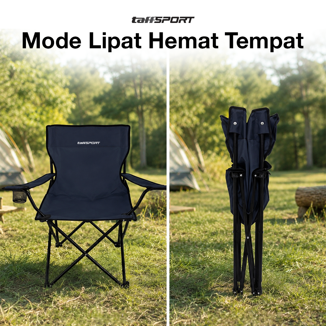 TaffSPORT Kursi Lipat Outdoor Camping Portable Foldable Oxford 600D - FS01 Gambar produk TaffSPORT Kursi Lipat Outdoor Camping Portable Foldable Oxford 600D - FS01 - 1