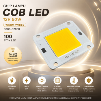 Ovicart Chip LED Lampu COB Floodlight Spotlight 12V 50W - 4640-4C30B