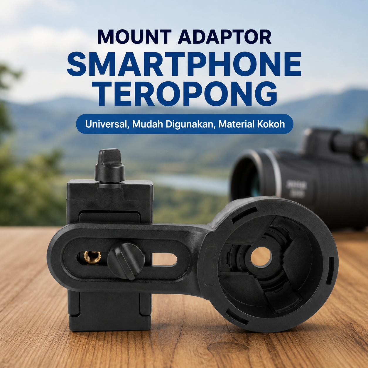 Mount Adaptor Smartphone ke Teropong Monokular Universal Digiscoping - WNJ-01 Gambar produk Mount Adaptor Smartphone ke Teropong Monokular Universal Digiscoping - WNJ-01 - Utama