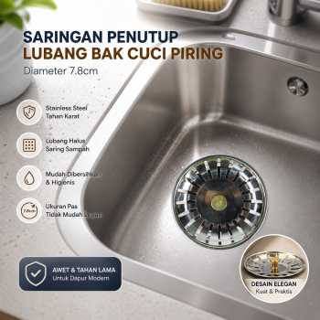 Gambar produk Saringan Penutup Lubang Bak Cuci Piring Diameter 7.8cm - M128