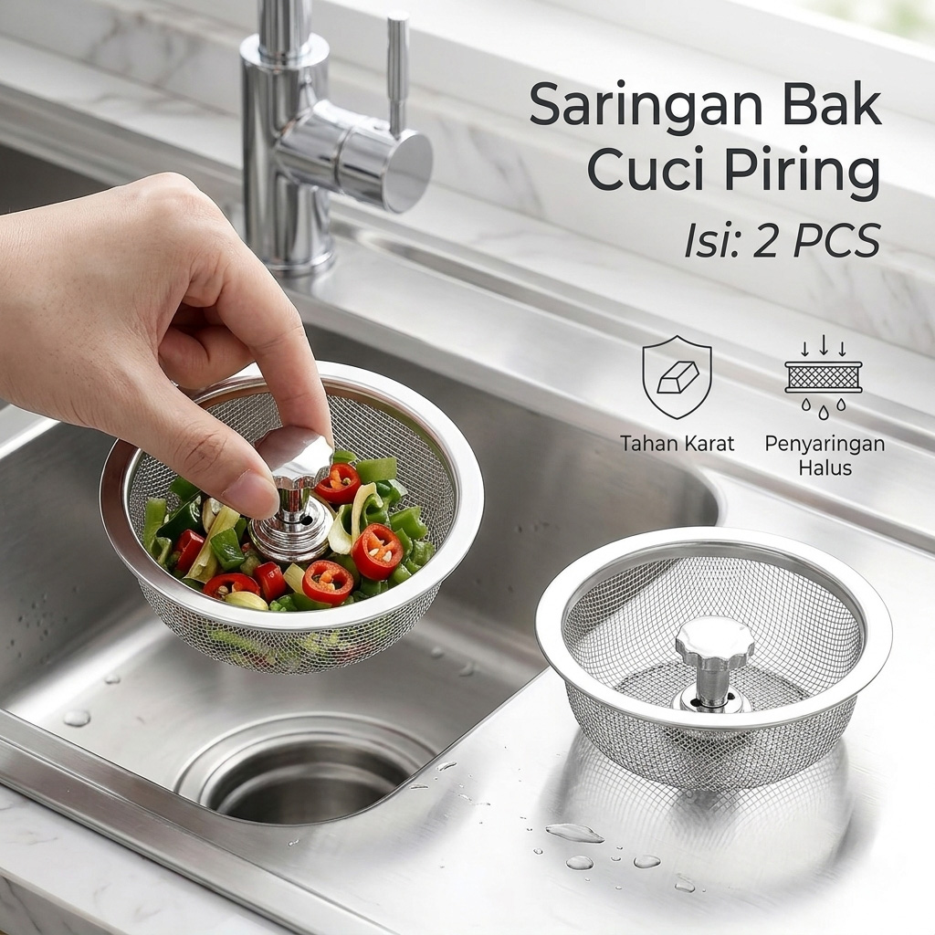 IBEN Saringan Penutup Bak Cuci Piring Kitchen Sink Filter 2 PCS - HA001 Gambar produk IBEN Saringan Penutup Bak Cuci Piring Kitchen Sink Filter 2 PCS - HA001 - Utama
